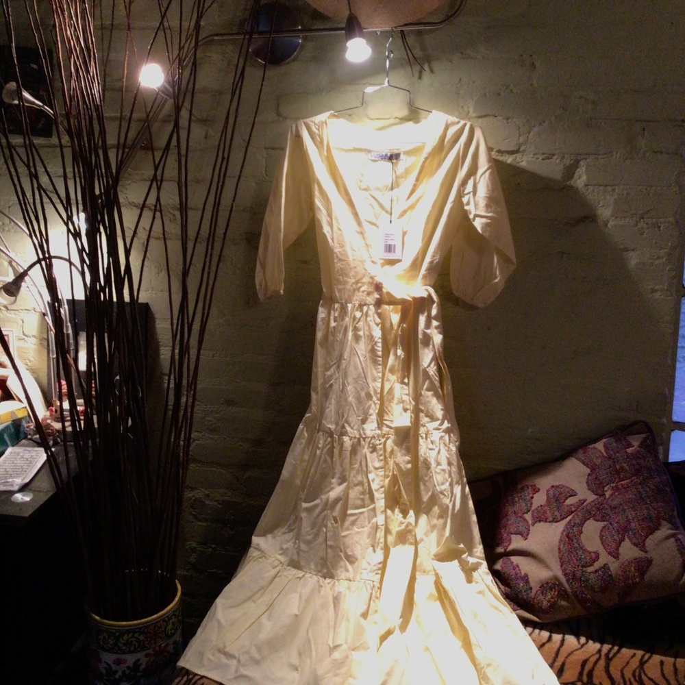 New! Lasana boho lemon tie dress
